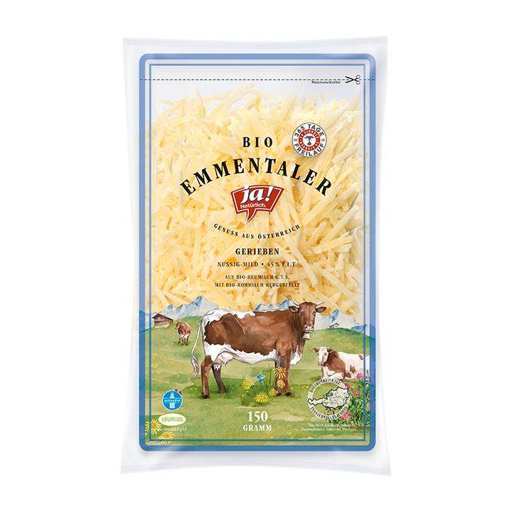 Bio-Emmentaler gerieben