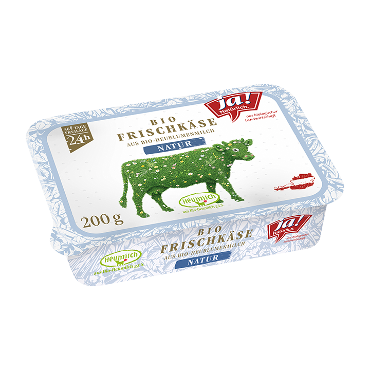 Bio-Frischkäse aus Bio-Heublumenmilch Natur von Ja! Natürlich