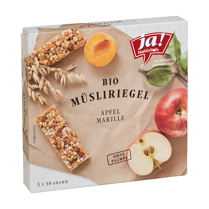 Bio-Fruchtriegel Apfel, Marille und Getreide