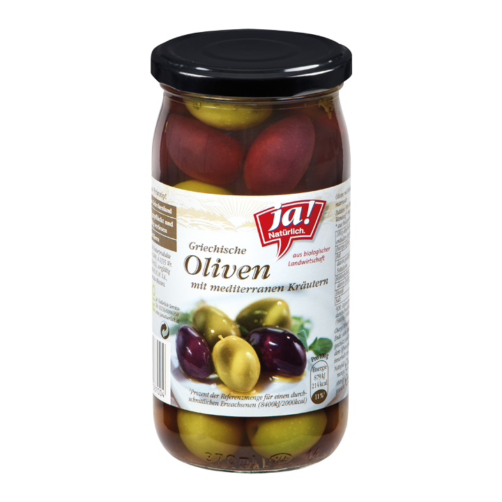 Griechische Bio-Oliven mit Kräutern