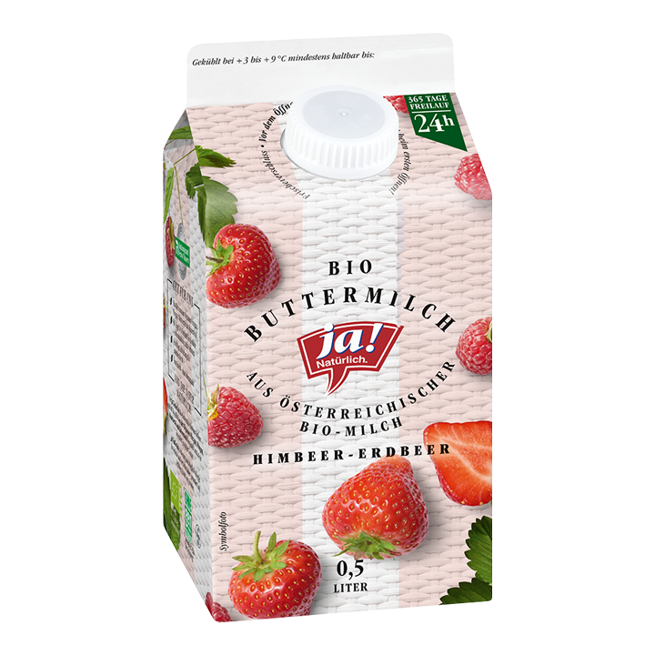 Bio-Buttermilch Himbeer Erdbeer