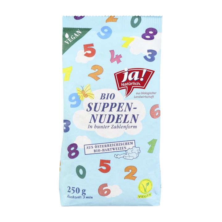 Bunte Bio-Suppennudeln
