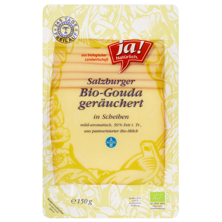 Bio-Gouda Scheiben aus Heumilch geräuchert