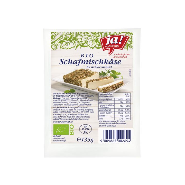 Bio-Schafmischkäse im Kräutermantel