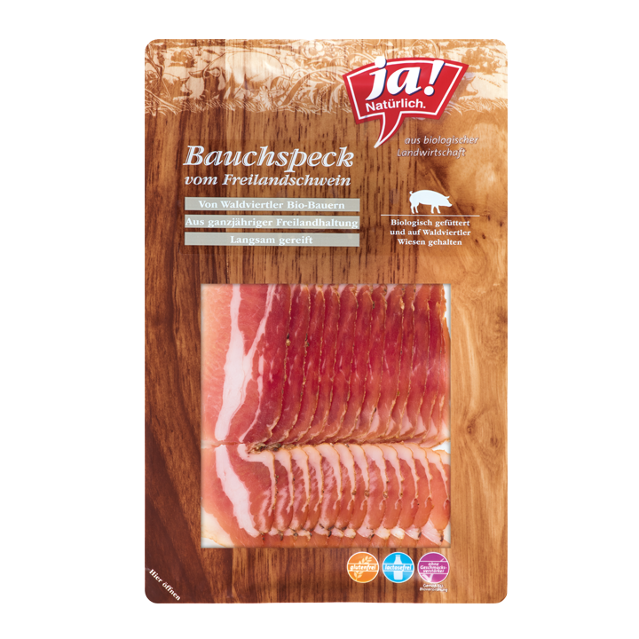 Bio-Bauchspeck vom Freilandschwein in Scheiben