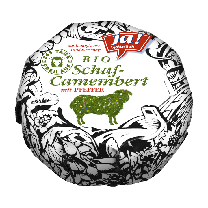 Bio-Schafmilch Camembert mit Pfeffer