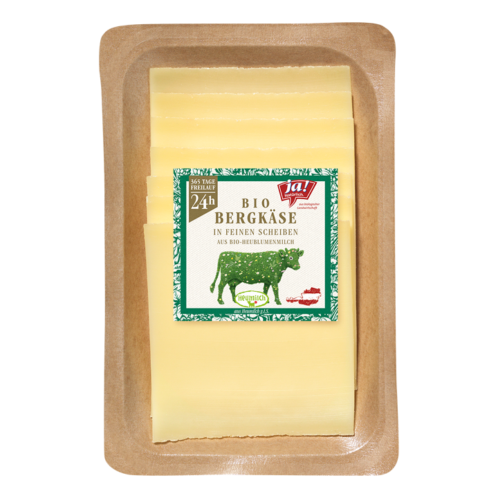 Bio-Bergkäse in feinen Scheiben aus Heumilch