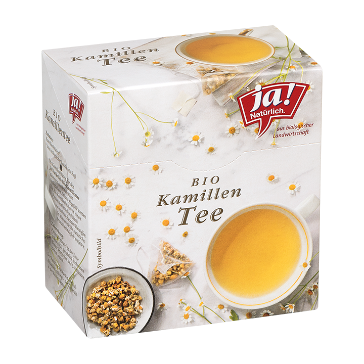 Eine Packung Ja! Natürlich Bio-Kamillentee.
