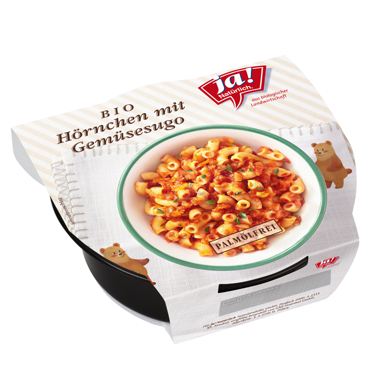 Bio-Hörnchen mit Gemüsesugo
