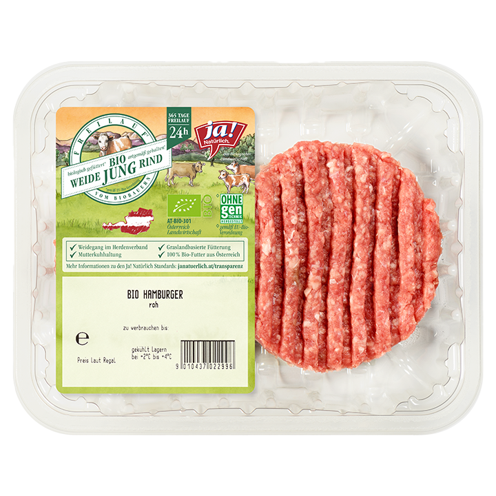 Bio-Hamburger vom Weidejungrind - Ja! Natürlich