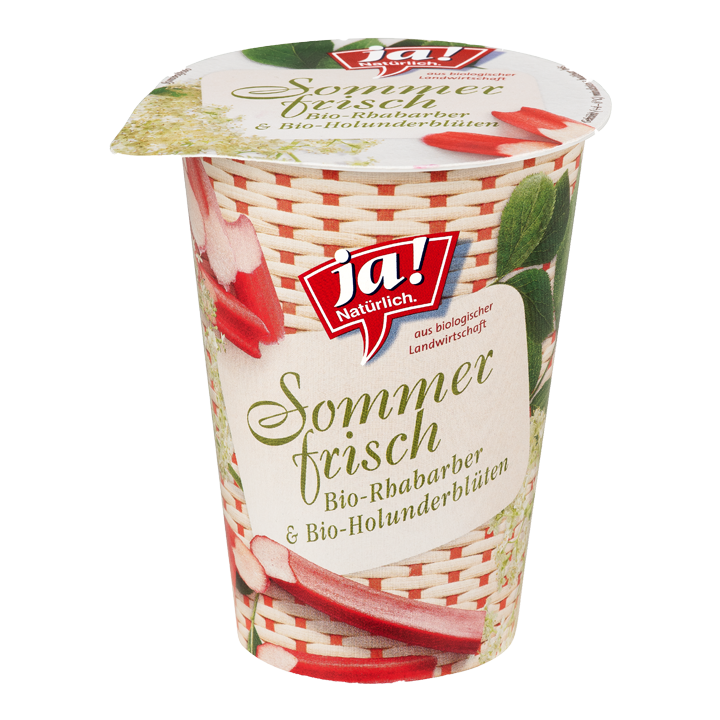 Bio-Fruchtjoghurt Sommerfrisch Rhabarber-Holunderblüte