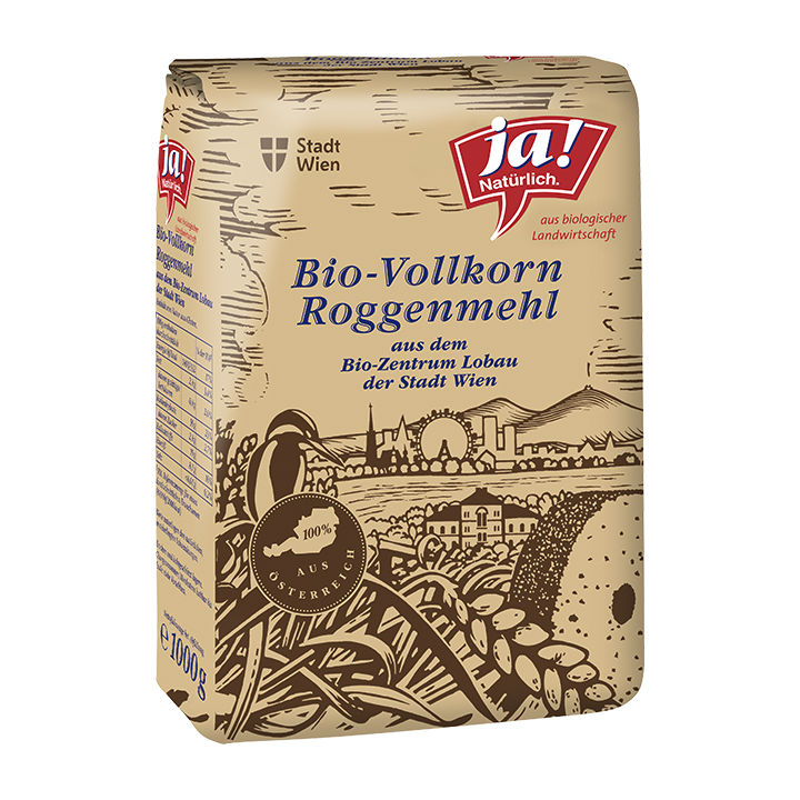 Bio-Roggenvollkornmehl aus dem Bio-Zentrum Lobau der Stadt Wien