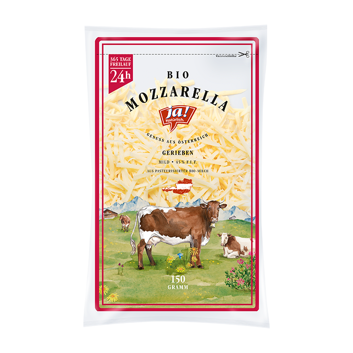 Bio-Mozzarella gerieben