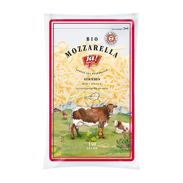 Bio-Mozzarella gerieben