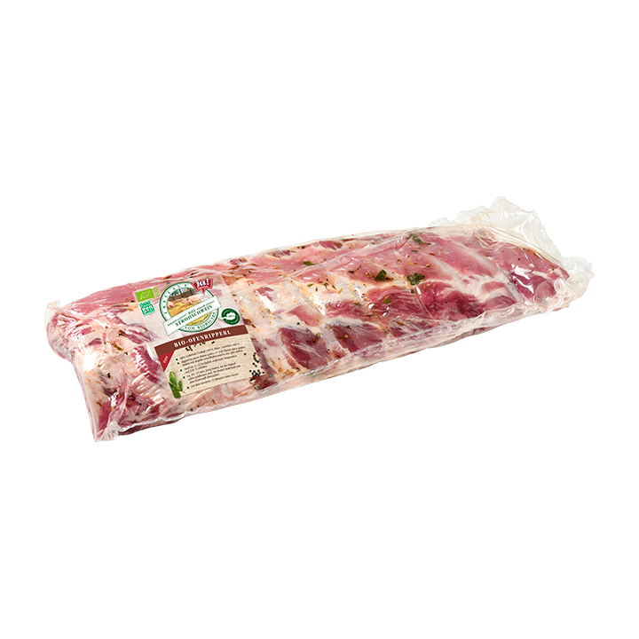 Bio-Ofenripperl vom Strohschwein gewürzt