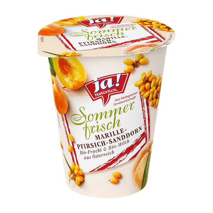 Bio-Fruchtjoghurt Sommerfrisch Marille Pfirsich Sanddorn
