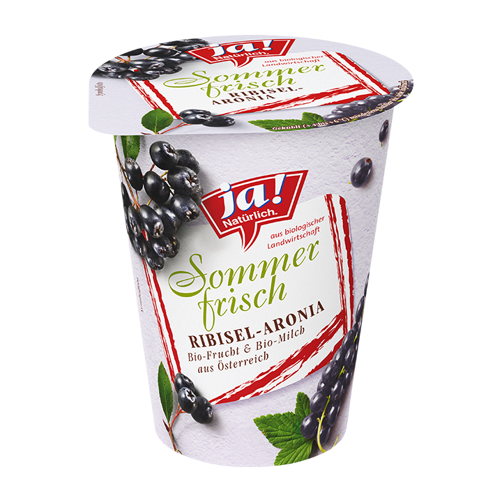 Bio-Fruchtjoghurt Sommerfrisch schwarze Ribisel Aronia