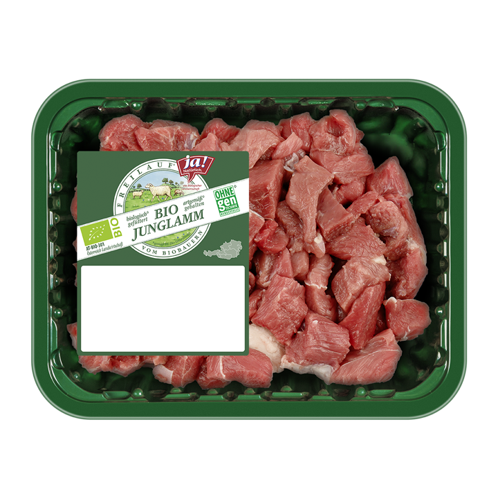 Bio-Gulaschfleisch geschnitten vom Junglamm