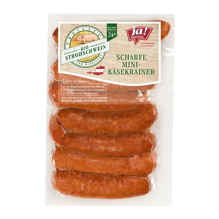 Bio-Mini-Käsekrainer scharf