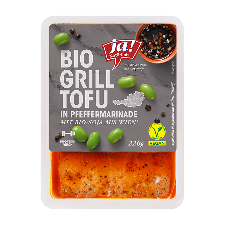 Bio-Grilltofu in Pfeffermarinade