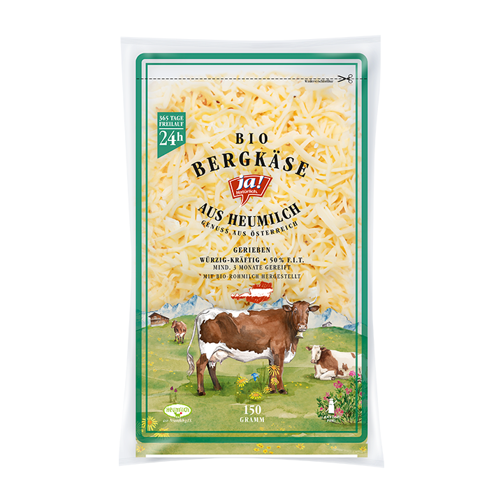 Bio Bergkäse gerieben