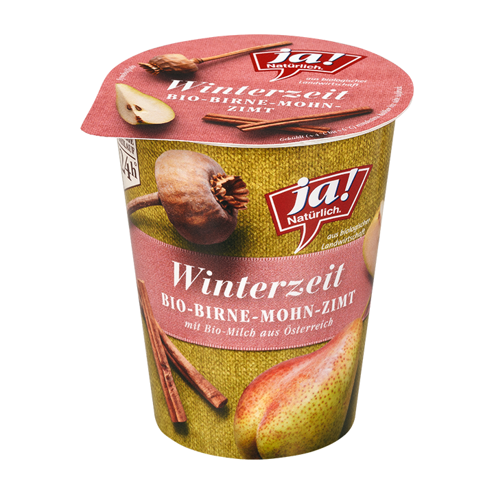 Bio Fruchtjoghurt Winterzeit Birne Mohn Zimt - Ja! Natürlich