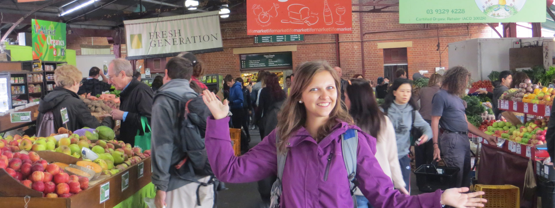 Elisabeth Berg auf einem Markt in Australien.