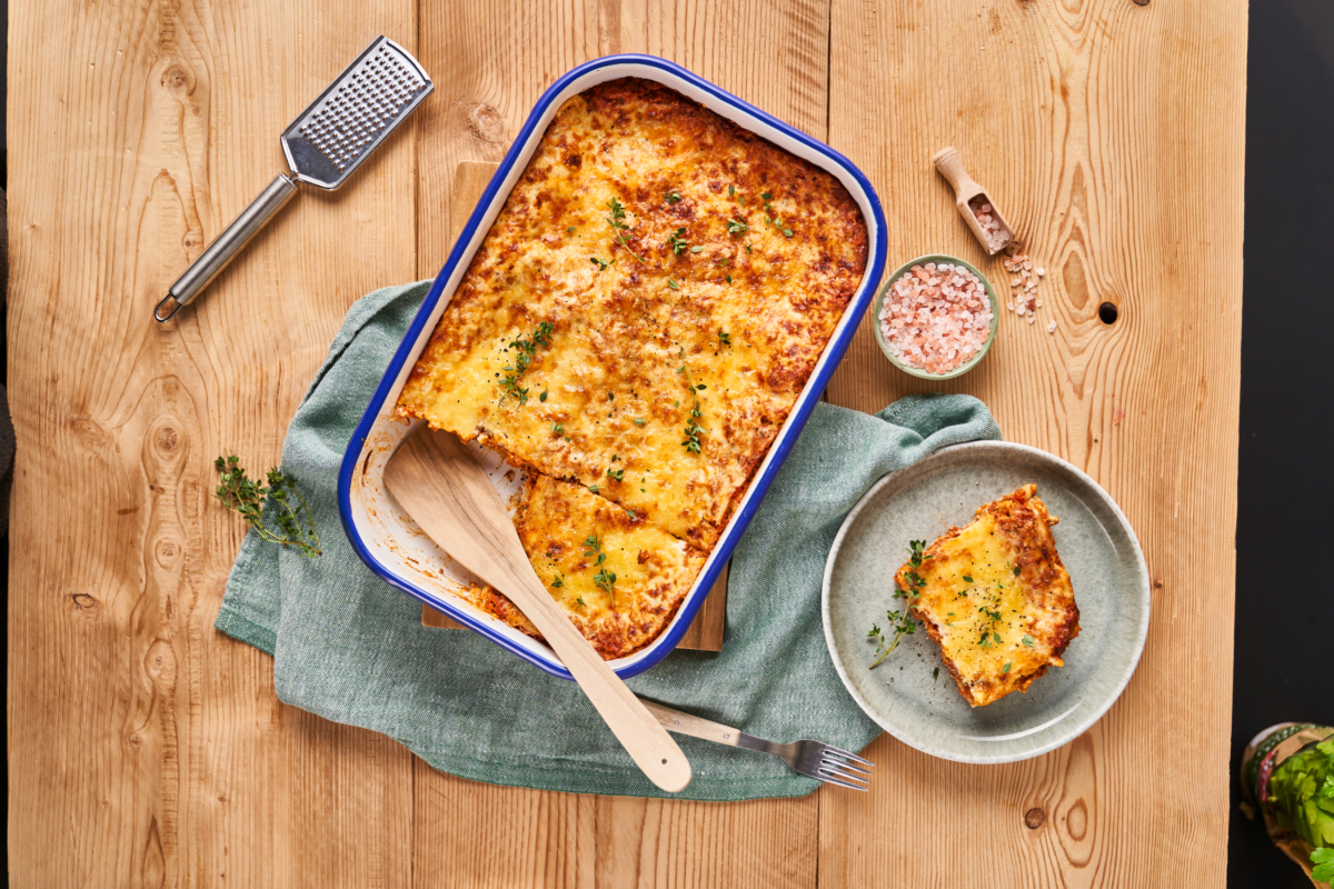 Lasagne mit Faschiertem-Kräuterseitling-Mix | Rezept – Ja! Natürlich