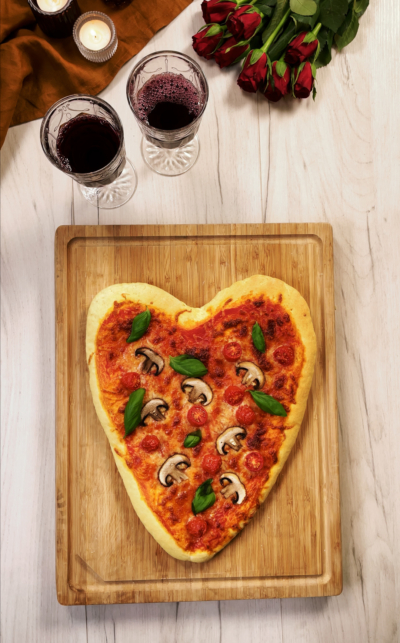 Herzpizza Hartweizenmehl Valentinstag