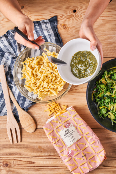 Spirelli mit Leindotteröl