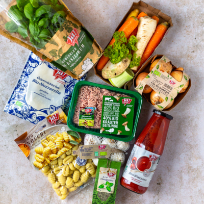 Gnocchi-Auflauf Faschiertes-Kräuterseitling