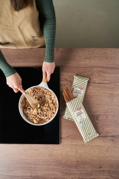 Spaghetti Carbonara mit Dinkel-Vollkorn-Spaghetti