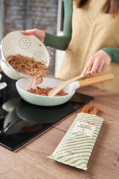 Spaghetti Carbonara mit Dinkel-Vollkorn-Spaghetti