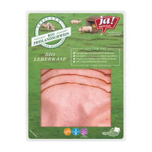Bio-Leberkäse vom Freilandschwein geschnitten
