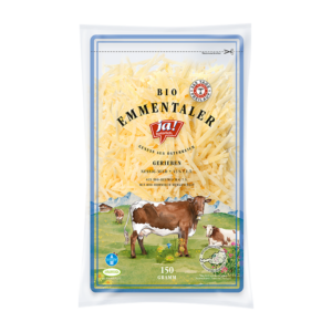 Bio-Emmentaler gerieben