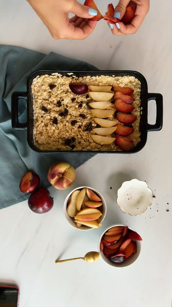 Baked Oats mit Steinobst