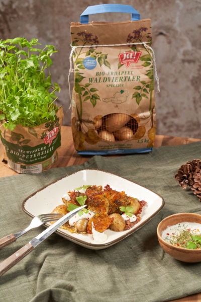 Knusprige Mozzarella Kartoffeln