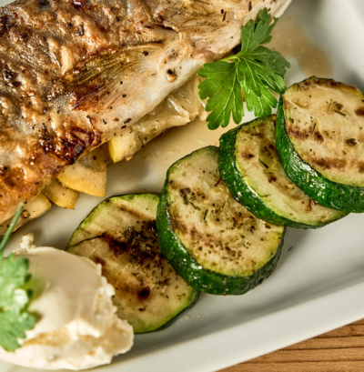 gegrillter Bachsaibling