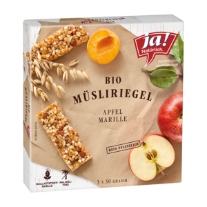 Bio-Fruchtriegel Apfel, Marille und Getreide