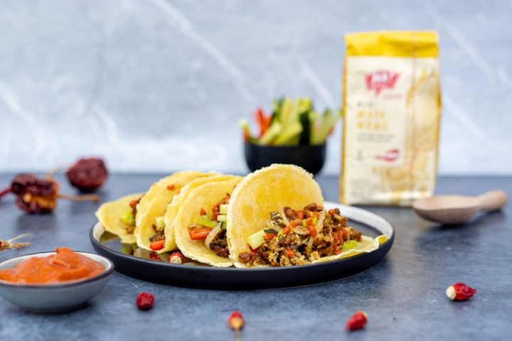 Vegane Mais Tortillas mit Pulled Tofu