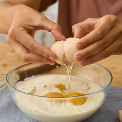 Gefüllter Crepe mit Apfelsorbet