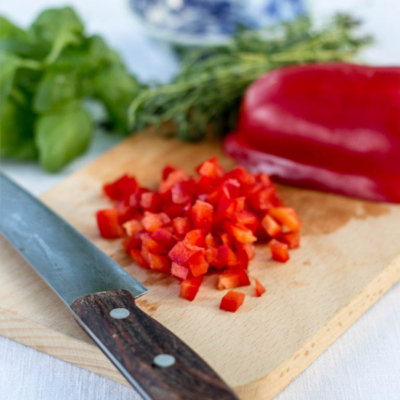 Geschnittene Bio-Paprika.