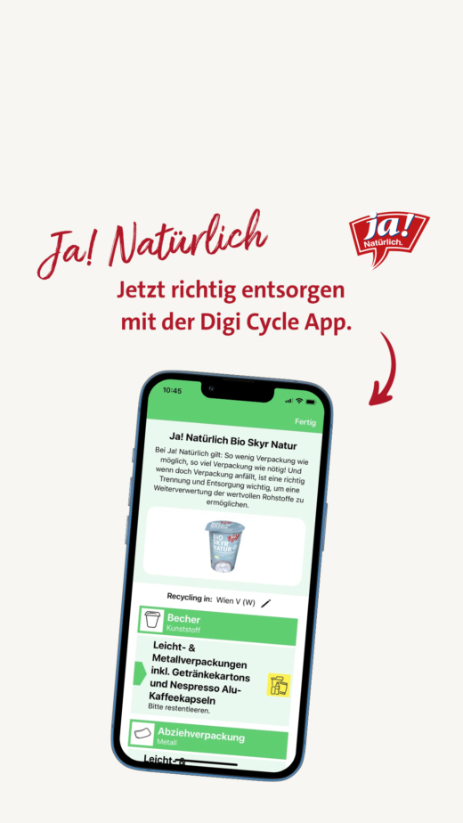 Digi Cycle App mit Ja! Natürlich