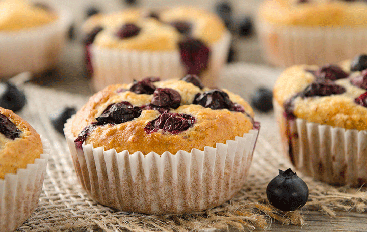 Joghurt-Heidelbeer-Muffins m. Cashewkernen (glutenfrei)