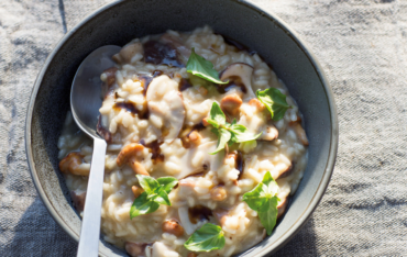 Schwammerlrisotto mit Kaffeeöl