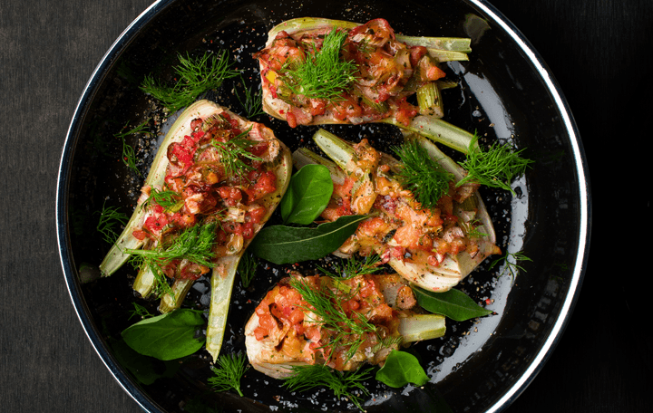 Gefüllter Fenchel aus dem Ofen