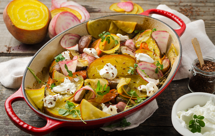 Rübensalat ‚kalt-warm‘ mit Ziegenfrischkäse