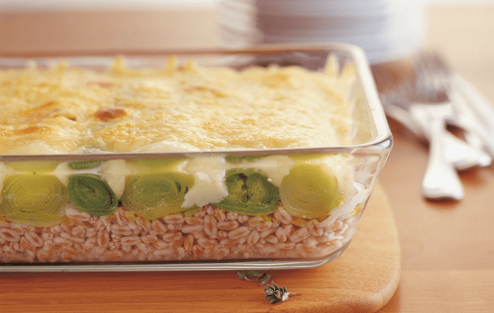 Dinkel-Lauch Gratin
