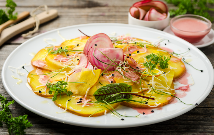 Zweierlei Rüben mit Kümmel-Vinaigrette