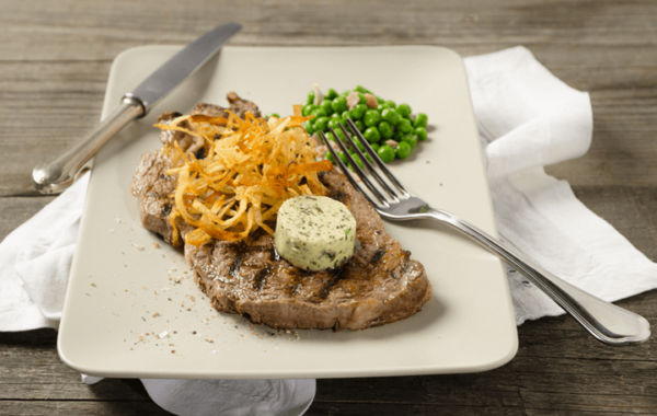 Beiried mit Stroherdäpfeln